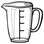 Vector image of measuring cup line art