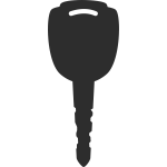 Vector image of black silhouette car door key