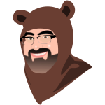 Man in bear costume vector illustration