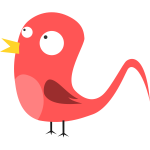 Red cartoon bird