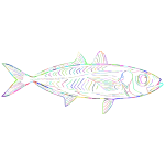 Prismatic Fish Line Art