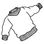 Vector drawing of thick jumper with elastic bands at sleeves