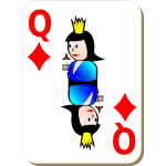 Queen of Diamonds gaming card vector illustration