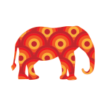 Retro Circles Elephant