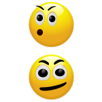 Vector illustration of OMG and confused smilies