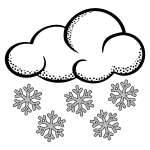 Clip art of think line art snowy cloud