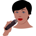 Vector illustration of woman with microphone