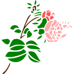 Stylized pink rose