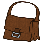 Brown handbag line art vector image