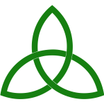 Green line triquetra vector clip art