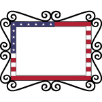 Vintage frame with American flag