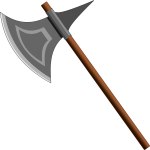 Grayscale axe vector image