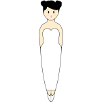 Ballerina Pencil Pal in gown vector graphics