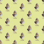 Bird craftwork - seamless pattern