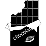 Vector drawing of black and white chocolate bitten off