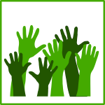 Eco hands vector icon