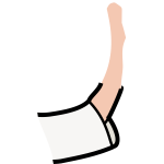 erhobener arm