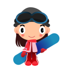 Girl snowboarder cartoon