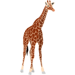 Vector illustration of tall brown giraffe