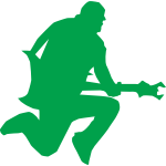 Bass guitarist silhouette vector image