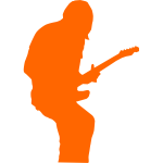 Rock guitarist silhouette vector image