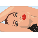 Lying woman with makeup vector illustration