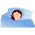 Vector illustration of a feverish woman