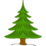 Vector image of green Christmas tree