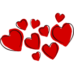 Vector drawing of hearts