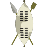 Zulu warrior equipment vector drawing