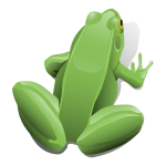 Green sitting frog vector