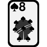 Eight of Spades funky playing card vector clip art