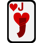 Jack of Hearts funky playing card vector clip art