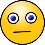 Vector image of yellow worried smiley