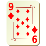 Nine of diamonds vector clip art