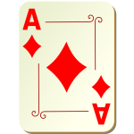 Ace of diamonds vector drawing