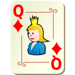 Queen of diamonds vector clip art