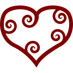 Valentine Red Maori heart vector clip art