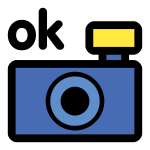 Photo camera OK icon vector clip art