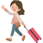 Girl pulling luggage