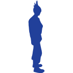 Silhouette vector image of punker