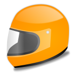 Orange car racing helmet vector graphics