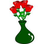 Vector drawing of roses pot