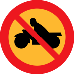 No motorbikes vector road sign