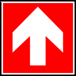 Vector image of exit direction sign label