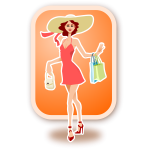 Shopping woman vector image