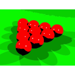 Red snooker balls vector clip art