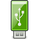 Vector clip art of small green USB stick