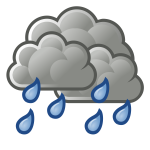 Color weather forecast icon for rain vector illustration