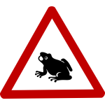 Caution frog sign vector image